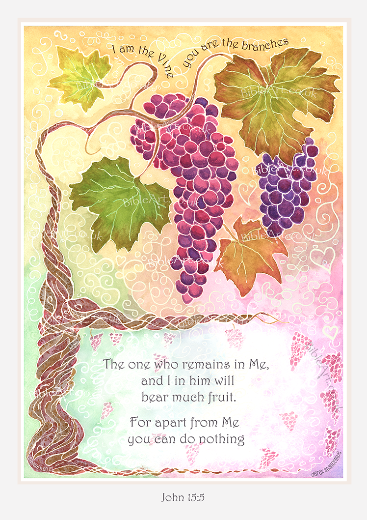 I am the Vine - you are the branches - (Grape vine - A4/A3 art print)