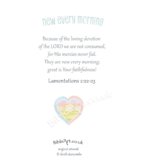 His mercies are new every morning (heart-sunrise) Card