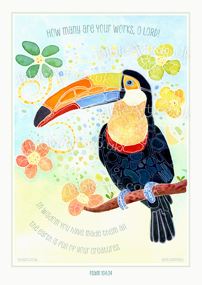 How many are your works O' Lord - (Toucan - A4 / A3 art print)