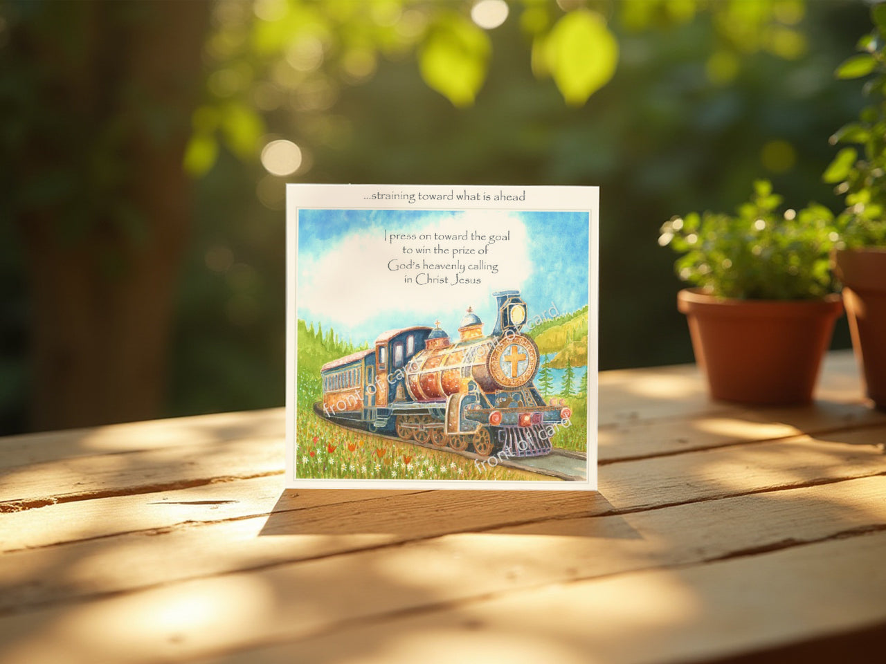 win the prize (Steam train Greeting card)