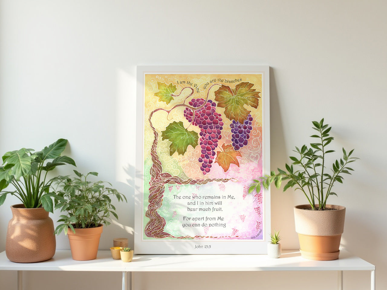 I am the Vine - you are the branches - (Grape vine - A4/A3 art print)