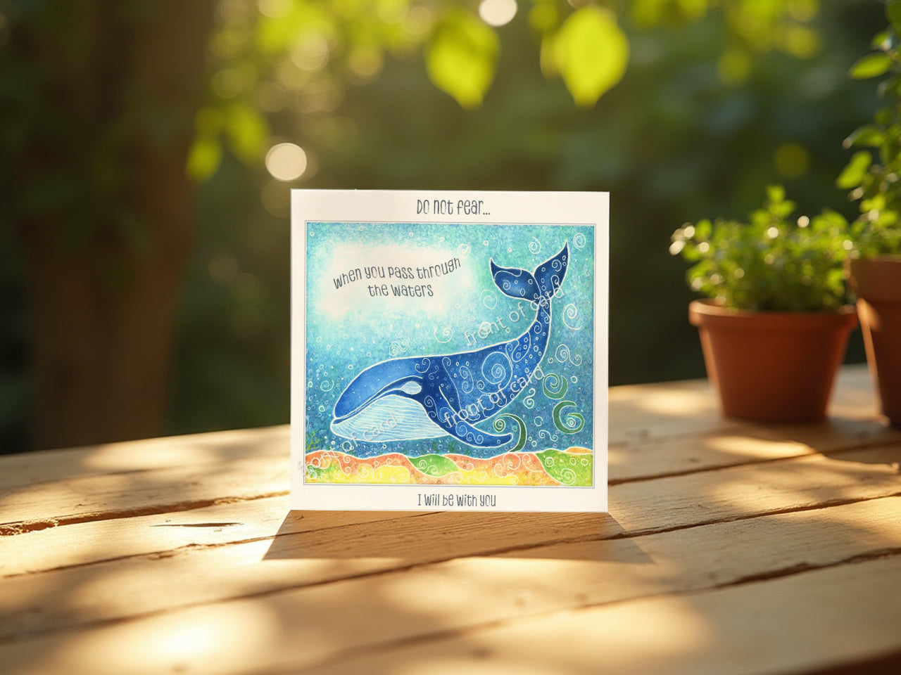 Do not fear - for I will be with you (Whale Greeting Card)