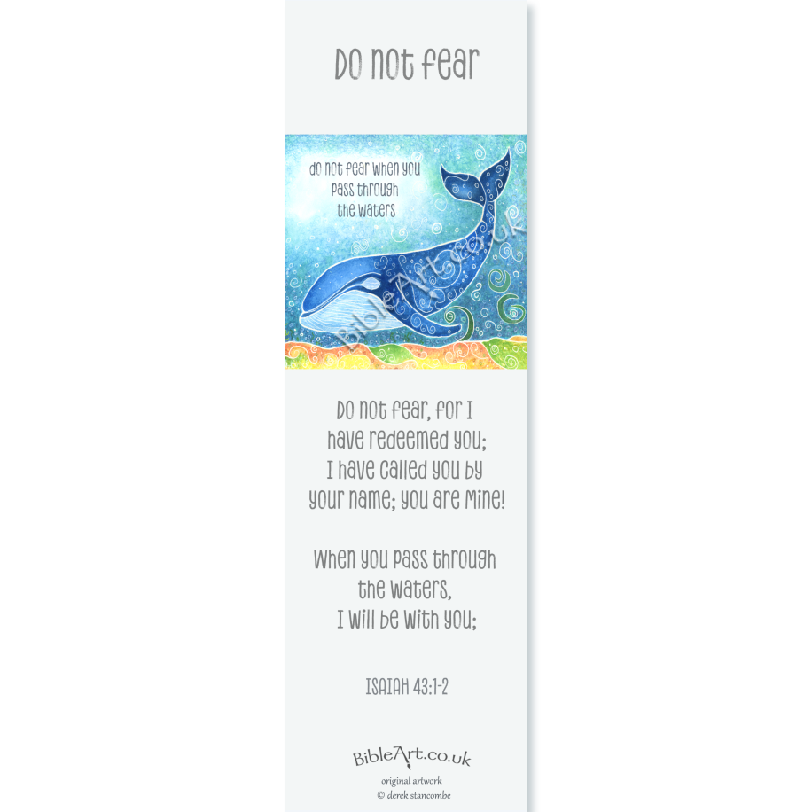 Do not fear - I will be with you (Whale bookmark)
