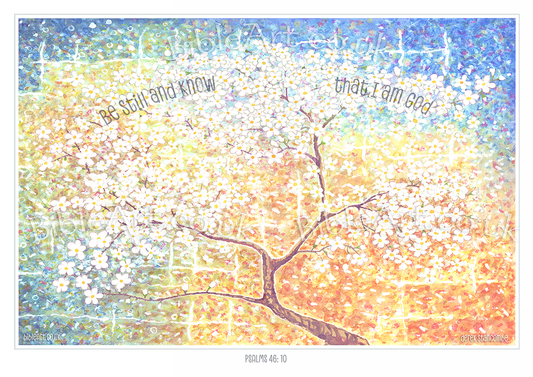 Blossom tree art print - Be still and know that I am God