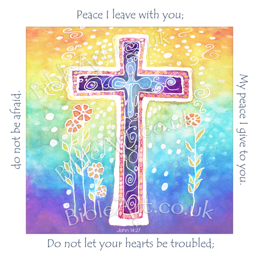 'Peace I leave with you; My peace I give to you' (Cross of peace) Coaster