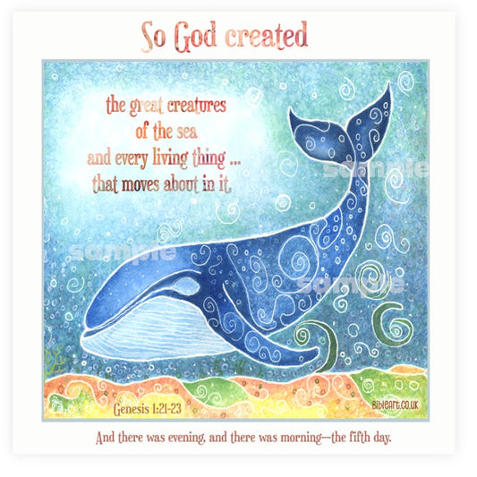 Creation of sea creatures (Genesis 1:21) art print