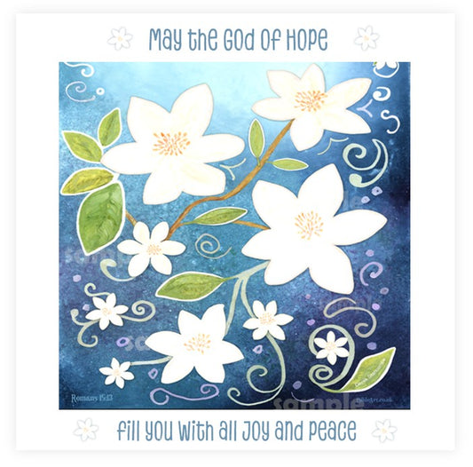 God of Hope and Peace (Romans 15:13) Floral art print