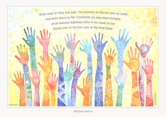 Go and make disciples of all nations (Hands Print) Matthew 28:18-20