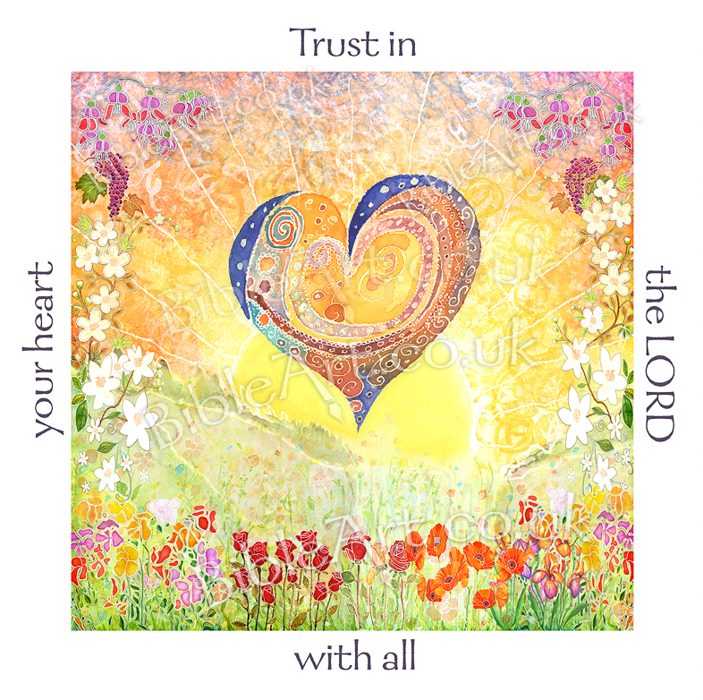 Trust in the Lord with all your heart (heart-flowers) Coaster