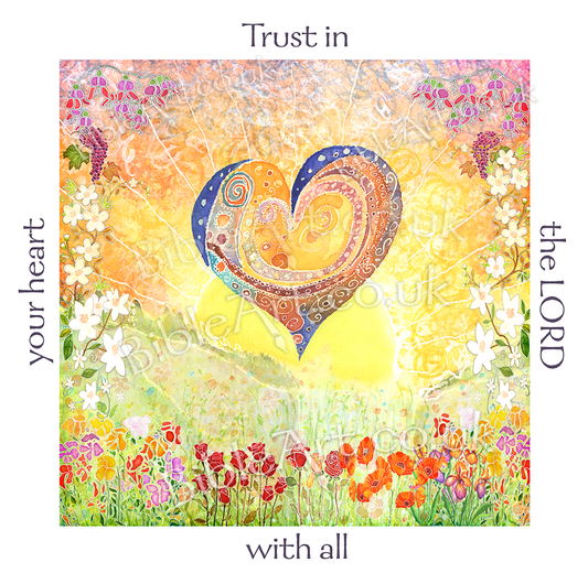 Trust in the Lord with all your heart (heart-flowers) Coaster