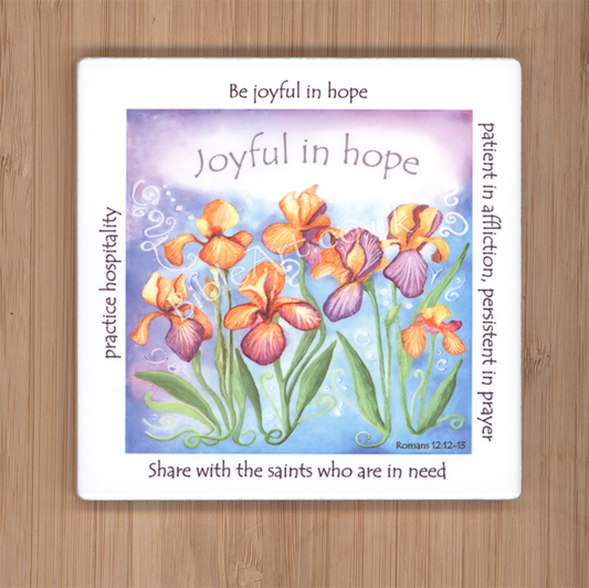 Joyful in Hope (Iris) Coaster