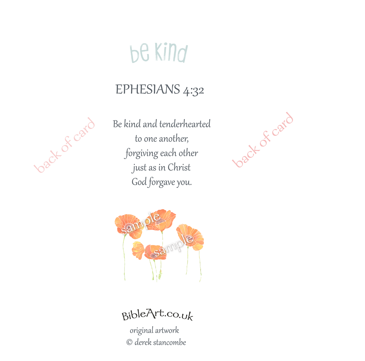 Be kind and tenderhearted  (Poppies greeting Card)