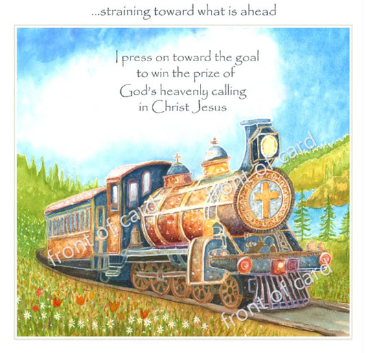 win the prize (Steam train Greeting card)
