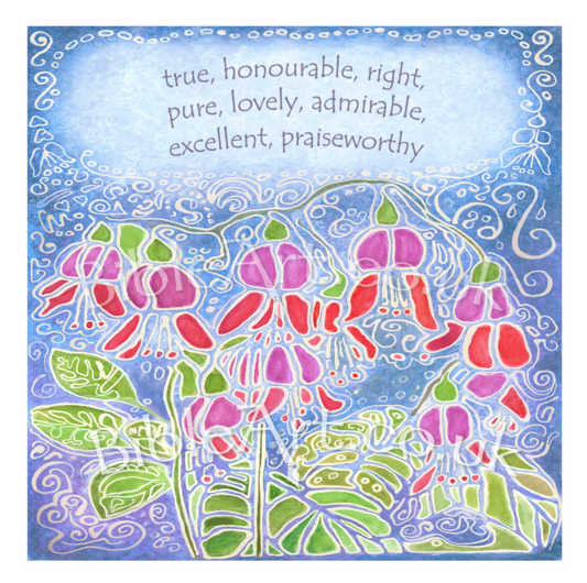 Think about these things... (Fuschia) Card
