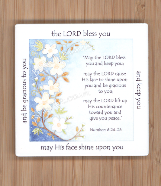 The Lord Bless you and keep you (Almond branch) Coaster