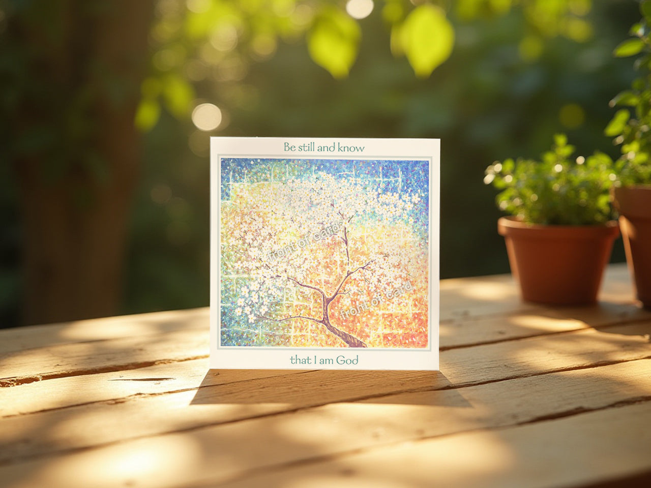 Be still and know that I am God  Blossom tree art print - (Card)