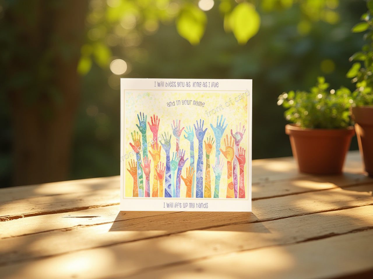 Hands in your Name (Psalms 63:3-4) (Greeting card)