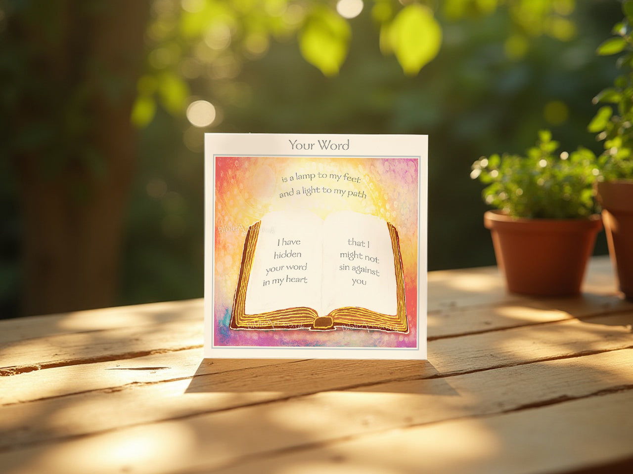 Your word is a lamp to my feet and a light for my path - Card