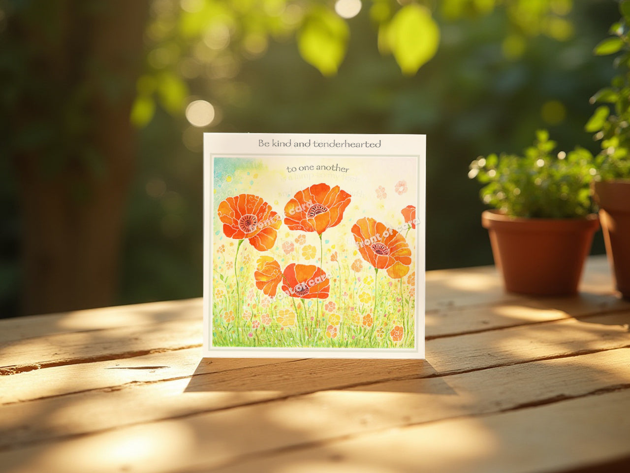 Be kind and tenderhearted  (Poppies greeting Card)