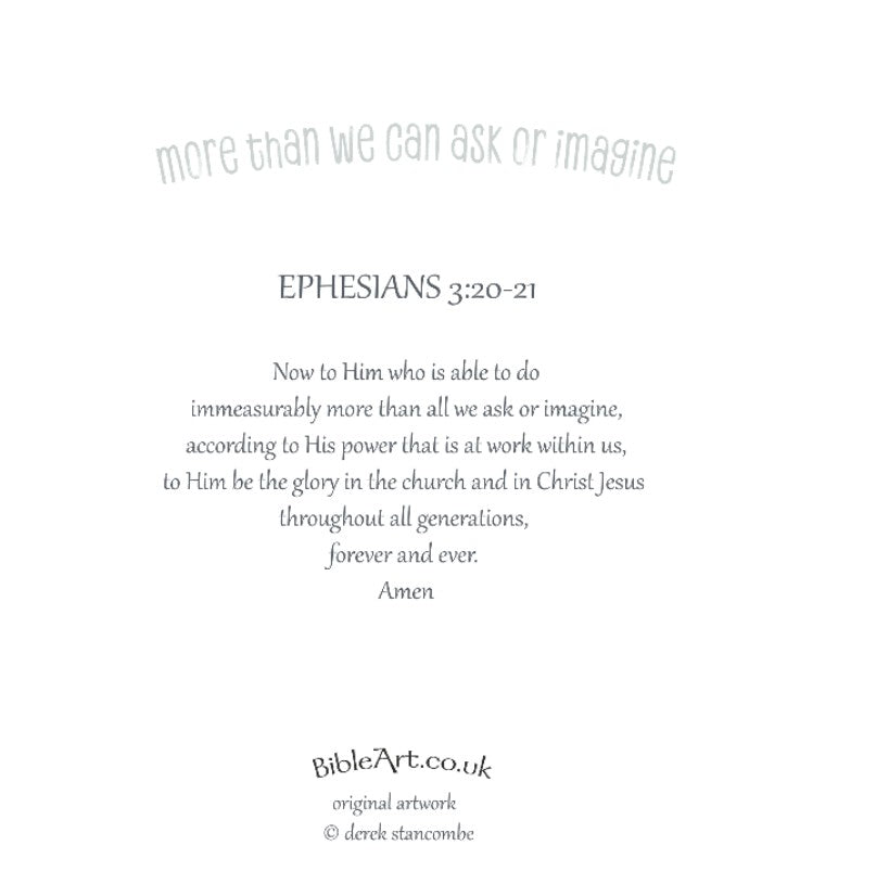 To Him who is able to do immeasurably more (Card)