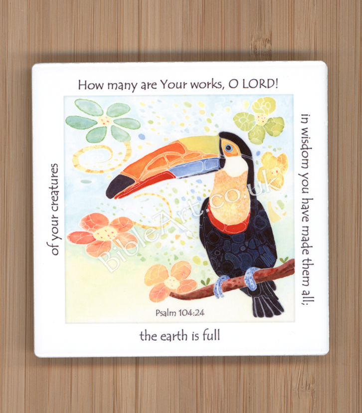 How many are your works O LORD (Toucan) Coaster
