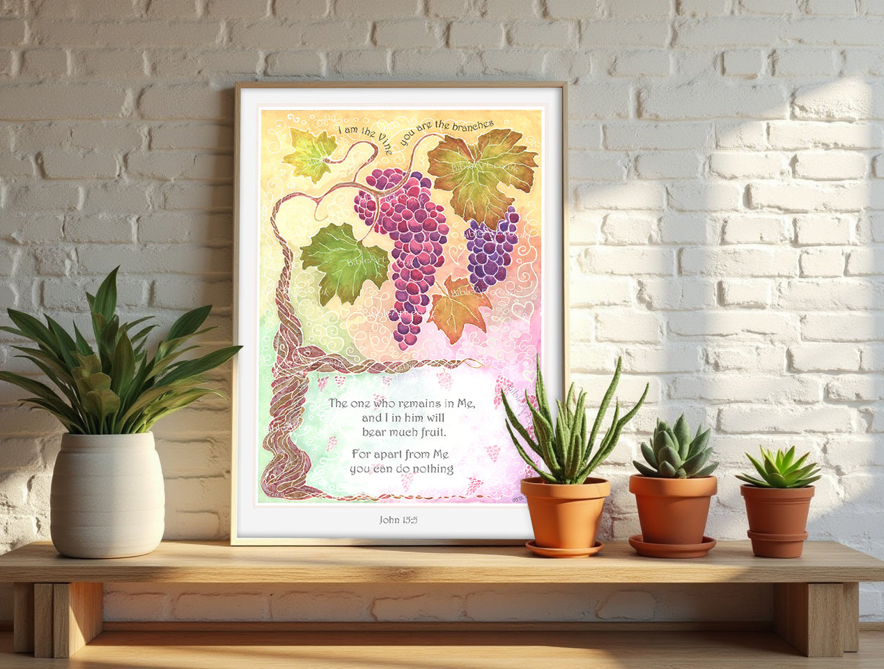 I am the Vine - you are the branches - (Grape vine  - A4/A3 art print)