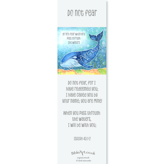 Do not fear - I will be with you (Whale bookmark)