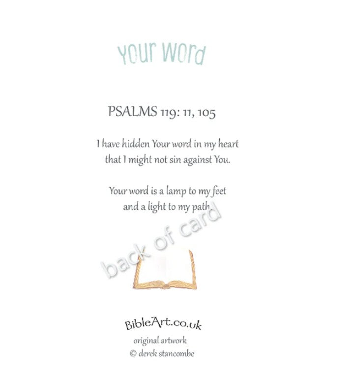 Your word is a lamp to my feet and a light for my path - Card